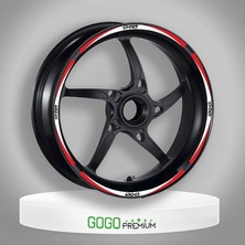 Belirtilmemiş Kırmızı Beyaz Sport Reflektörlü 1 Set Jant Şeridi