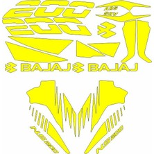 Bajaj Pulsar NS200 Uyumlu Sarı Sticker Set