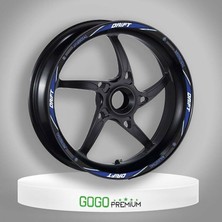 Mondial Drift L Uyumlu Mavi 1 Set Jant Şeridi