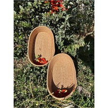 Nomikase Oval Jüt Hasır Sepet Çiftli Set, Dekoratif ve Organize