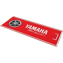 Yamaha Uyumlu Kırmızı Desenli 80 x 220 cm Kaydırmaz Motosiklet Halısı