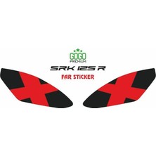 Rks Srk 125 R 2023 - 2025 Uyumlu Far Sticker Kırmızı x