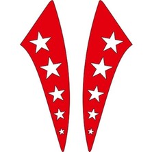 Belirtilmemiş Cg Kırmızı Yıldızlı Çamurluk Yan Sticker