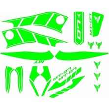 Yamaha MT07 2014 - 2017 Uyumlu Yeşil Sticker Set