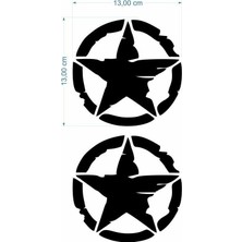 Belirtilmemiş Army Yıldız 13 x 13 cm Siyah Sticker 2 Li