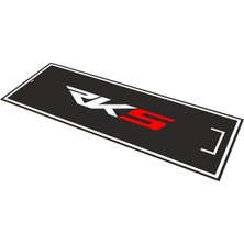Rks Uyumlu Siyah Desenli 80 x 220 cm Kaydırmaz Motosiklet Halısı