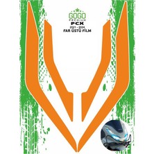 Honda Pcx 2021 - 2024 Uyumlu Far Üstü Film Turuncu