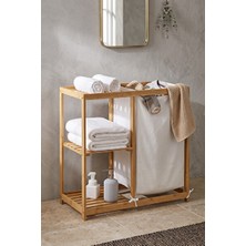 Nomikase Bambu Üzeri Peluş Kaplı Banyo Organizeri - Şık ve Kullanışlı