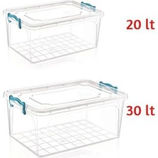 Nomikase Kilit Kapaklı Plastik Saklama Kutuları, 20LT