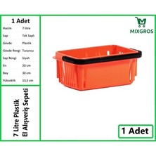 Nomikase Turuncu Plastik Kozmetik ve Alışveriş El Sepeti, 7 Litre Kapasiteli ve Hafi
