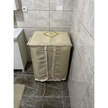 UltraMint Şık Gold Sarı Simli Çamaşır Makinesi Örtüsü - Modern Koruma