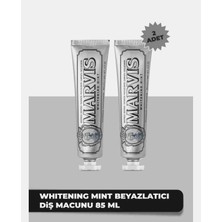 Marvis Whitening Beyazlatıcı Diş Macunu - Güçlü Temizlik ve Plak Önleyici Etki 85 ml X2 Nane Aromasıyla (2 Adet)