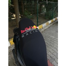 Utku Giyim Redbull Baskılı Tüm 50 cc 100 cc 125 cc Scooterlara Uyumlu Motosiklet Sele Kılıfı Siyah Renk
