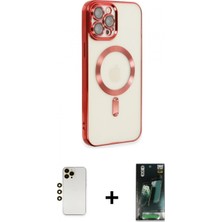 Marsilyan™- iPhone 12 Pro Max Kılıf Nova Işık Özel Seri - Siyah 360 Mat Full Body Arka Koruyucu + Shine Kamera Lens - Gd