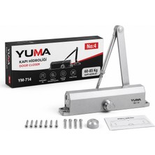 Yuma YM-714 No:4 Hidrolik Kapı Kapatıcı 60-85 kg Ayarlanabilir Sessiz Kapı Hidroliği Ağır Hizmet Tipi