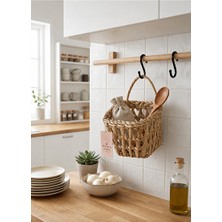 Nomikase Mini Hasır Sepet Organizer, Banyo ve Mutfak Düzenleyici