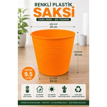 Nexvoria Iç Mekan & Dış Mekan Plastik Saksı 9,5 Litre Turuncu (Tabaksız) /15 Pot Üretim Saksı Set – Dekoratif Bitki ve Çiçek Saksısı