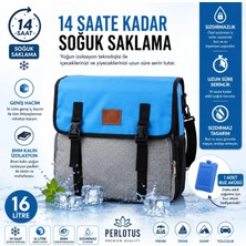 Perlotus 16 Lt Yalıtımlı Termos Piknik Kamp Çantası, Su Geçirmez, 8 mm Kalın Yalıtım 9-14 Saat Sıcak Soğuk Tutan Omuz Askılı Büyük Boy