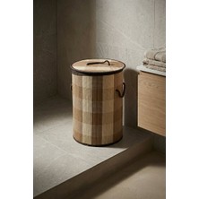 Nomikase Nordic Yuvarlak Bambu Çamaşır Sepeti - 50 cm Genişlikte Doğal Tasarım