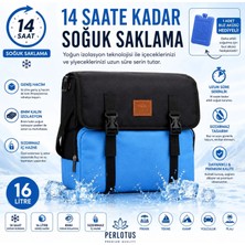 Perlotus 16 Lt Yalıtımlı Termos Piknik Kamp Çantası, Su Geçirmez, 8 mm Kalın Yalıtım 9-14 Saat Sıcak Soğuk Tutan Omuz Askılı Büyük Boy