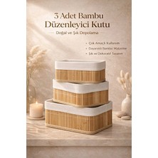 Nomikase Bambu Dekoratif Sepet, Ev ve Banyo Saklama Organizeri