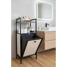 Nomikase Metal ve Ahşap Banyo Düzenleyici Kirli Sepeti, Modern Tasarım