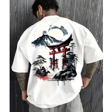 Nigrum Pardus Nıgrum Pardus Tokyo Da Gece Sırt Baskılı %100 Pamuk Büyük Beden Erkek Oversize T-Shırt