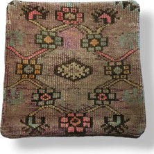 Ottoman Pouffe Art Deco Bohem Halı El Dokuması Vintage Kırlent Minder 40X40CM 198