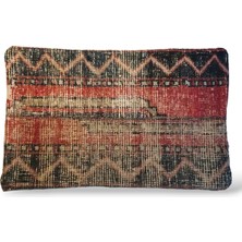 Ottoman Pouffe Art Deco Bohem Eskitme Özel Seri Halı El Dokuması Vintage Kırlent Minder 40X60CM (012)