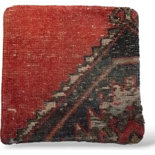 Ottoman Pouffe Art Deco Bohem Eskitme Özel Seri Halı El Dokuması Vintage Kırlent Minder 40X40CM 411