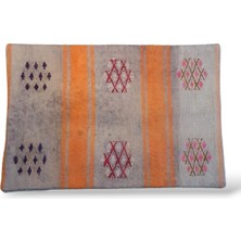 Ottoman Pouffe Art Deco Bohem Eskitme Özel Seri Halı El Dokuması Vintage Kırlent Minder 40X60 cm [39]