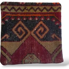 Ottoman Pouffe Art Deco Bohem Eskitme Özel Seri Halı El Dokuması Vintage Kırlent Minder 40X40CM 403