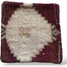 Ottoman Pouffe Art Deco Bohem Özel Seri Halı El Dokuması Vintage Kırlent Minder 30X30CM [025]