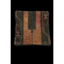 Ottoman Pouffe Art Deco Bohem Özel Seri Halı El Dokuması Vintage Kırlent Minder 40X40CM (0173)
