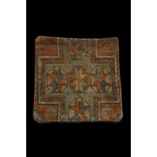 Ottoman Pouffe Art Deco Bohem Özel Seri El Dokuması Halı Vintage Kırlent Minder 40X40CM (0170)