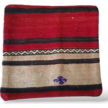 Ottoman Pouffe Art Deco Eskitme Özel Seri Halı El Dokuması Vintage Kırlent Minder 40X40CM (337)