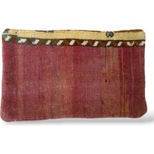 Ottoman Pouffe Art Deco Bohem Eskitme Özel Seri Halı El Dokuması Vintage Kırlent Minder 30X50CM [65]