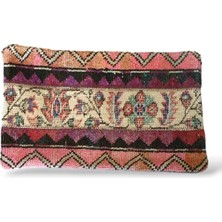Ottoman Pouffe Art Deco Bohem Eskitme Özel Seri Halı El Dokuması Vintage Kırlent Minder 30X50CM [17]