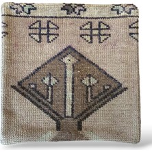 Ottoman Pouffe Eskitme Özel Seri Halı El Dokuması Vintage Kırlent Minder 40X40CM