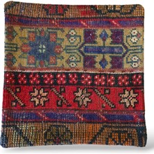 Ottoman Pouffe Art Deco Bohem Eskitme Özel Seri Halı Halı El Dokuması Vintage Kırlent Minder 40X40CM (303)
