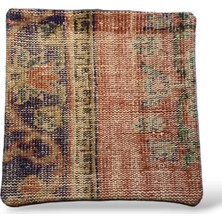 Ottoman Pouffe Art Deco Bohem Eskitme Özel Seri Halı El Dokuması Vintage Kırlent Minder 40X40CM (0212)
