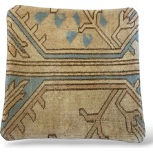 Ottoman Pouffe Art Deco Bohem Eskitme Özel Seri Halı El Dokuması Vintage Kırlent Minder 40X40CM (256)