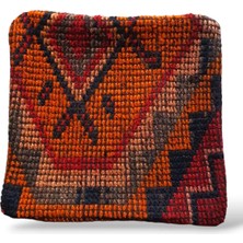 Ottoman Pouffe Art Deco Bohem Özel Seri Halı El Dokuması Vintage Kırlent Minder 30X30CM [036]