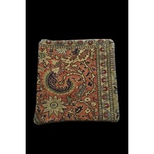 Ottoman Pouffe Art Deco Bohem Özel Seri El Dokuması Halı Vintage Kırlent Minder 40X40CM (0159)