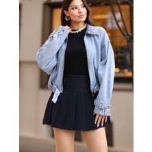 Aida Fashion Balon Kol Denim Ceket