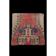 Ottoman Pouffe Art Deco Özel Seri El Dokuması Halı Vintage Kırlent Minder 40X40CM (0141)