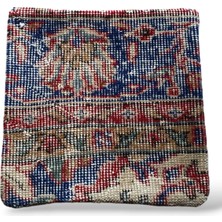 Ottoman Pouffe Art Deco Eskitme Özel Seri El Dokuması Vintage Halı Kırlent Minder Kılıfı 30X30CM (040)