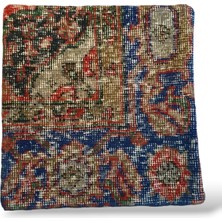 Ottoman Pouffe Art Deco Bohem Eskitme Özel Seri Halı El Dokuması Vintage Kırlent Minder 40X40CM 442