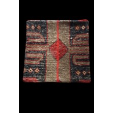 Ottoman Pouffe Art Deco Bohem Özel Seri Halı El Dokuması Vintage Kırlent Minder 40X40CM (0108)