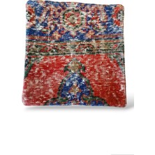 Ottoman Pouffe Bohem Eskitme Özel Seri Halı El Dokuması Kırlent Minder 40X40CM (293)